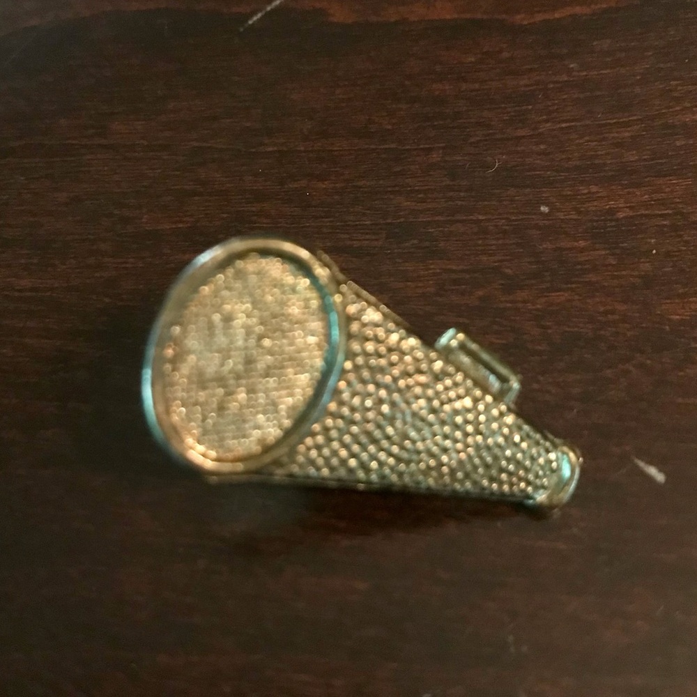 Cheerleader Megaphone Gold-Toned Metal Lapel Pin